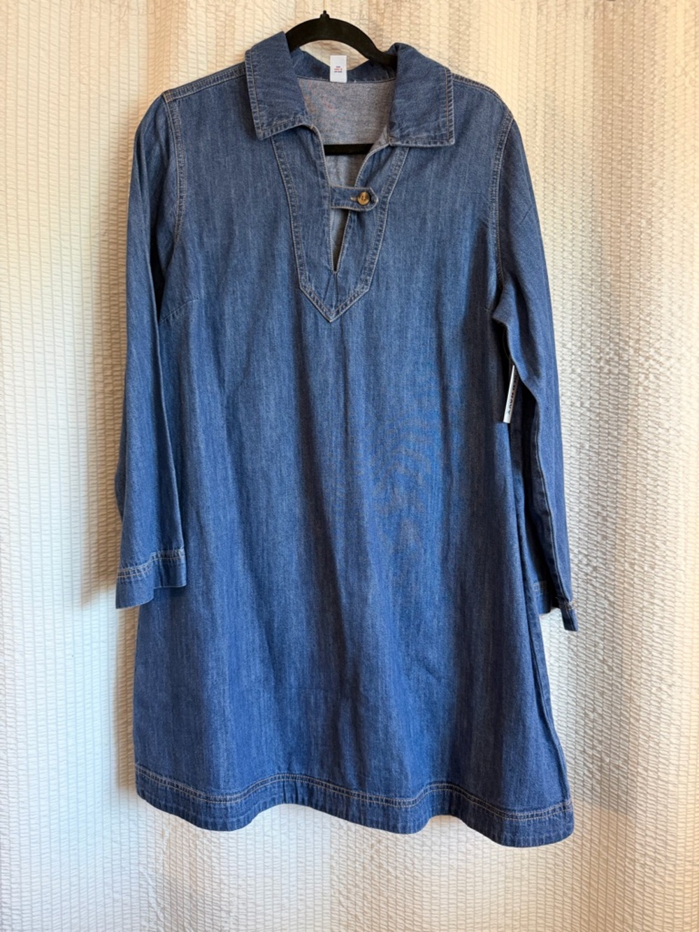100% Cotton Old Navy Blue Denim Long-Sleeve Tunic Dress